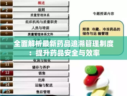 全面解析最新药品追溯管理制度：提升药品安全与效率