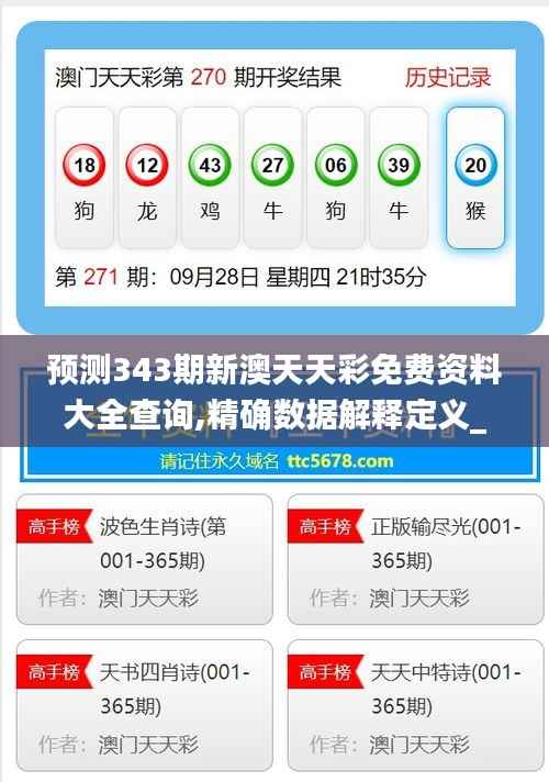 预测343期新澳天天彩免费资料大全查询,精确数据解释定义_4DM4.728