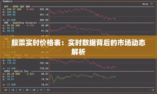 股票实时价格表:实时数据背后的市场动态解析
