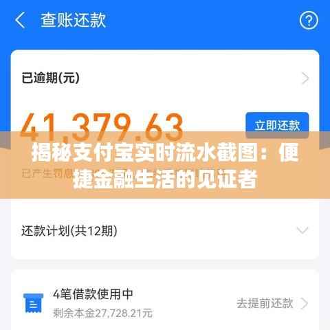 揭秘支付宝实时流水截图:便捷金融生活的见证者