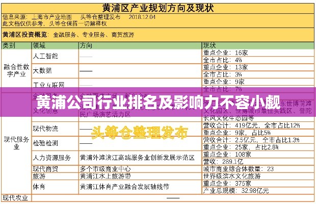黄浦公司行业排名及影响力不容小觑