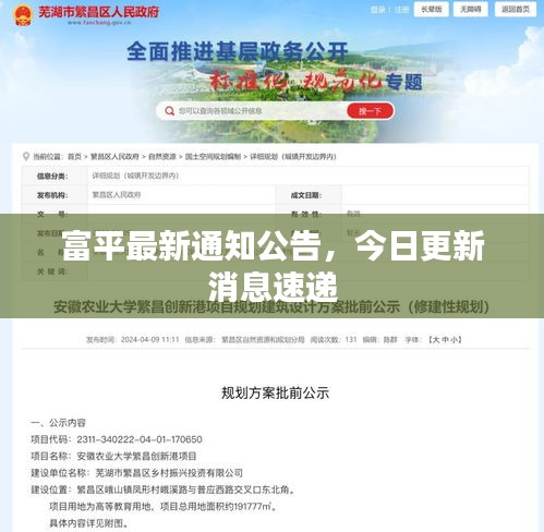 富平最新通知公告,今日更新消息速递